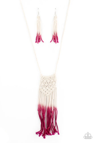 Surfin The Net Pink Necklace