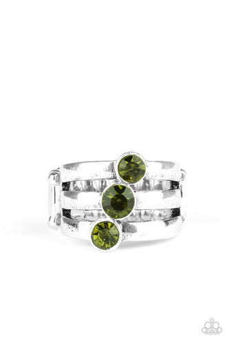 Triple The Twinkle Green Ring
