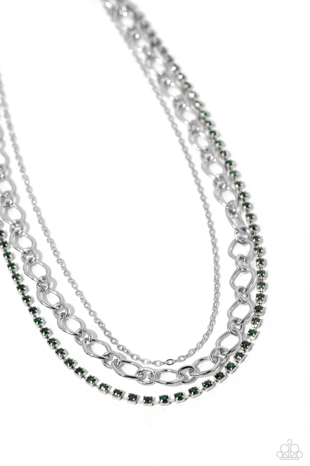 Tasteful Tiers Green Necklace