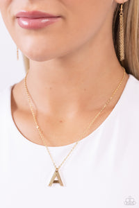 Leave Your Initials Gold Necklace - A