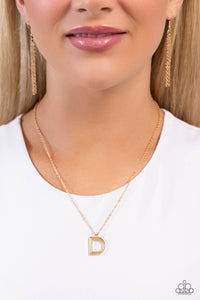 Leave Your Initials - Gold Necklace - D