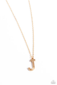 Leave Your Initials - Gold Necklace - J