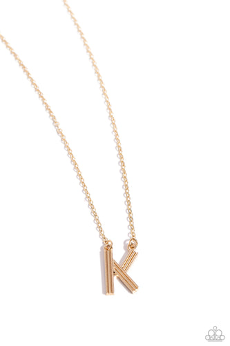 Leave Your Initials - Gold Necklace - K