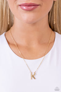 Leave Your Initials - Gold Necklace - K