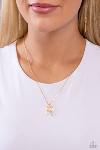 Leave Your Initials Gold Necklace - R