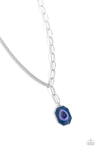 Hexagonal Hallmark Blue Necklace