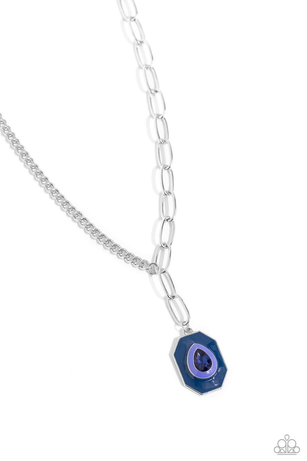 Hexagonal Hallmark Blue Necklace
