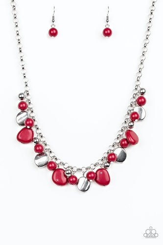 Flirtatiously Florida Red Short Necklace