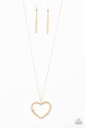 Straight From The Heart Gold Necklace