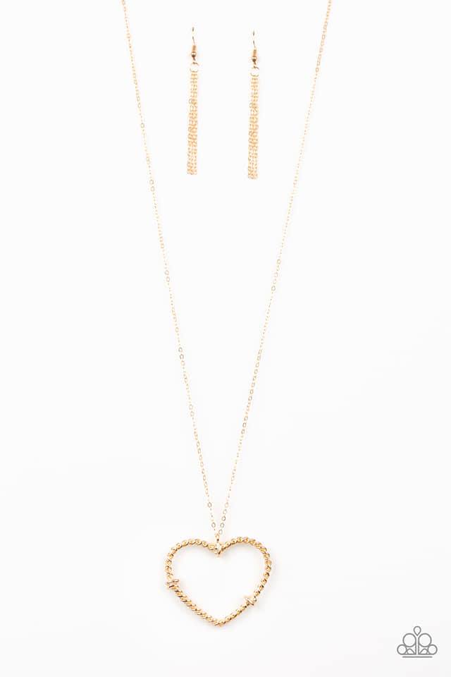 Straight From The Heart Gold Necklace