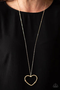 Straight From The Heart Gold Necklace