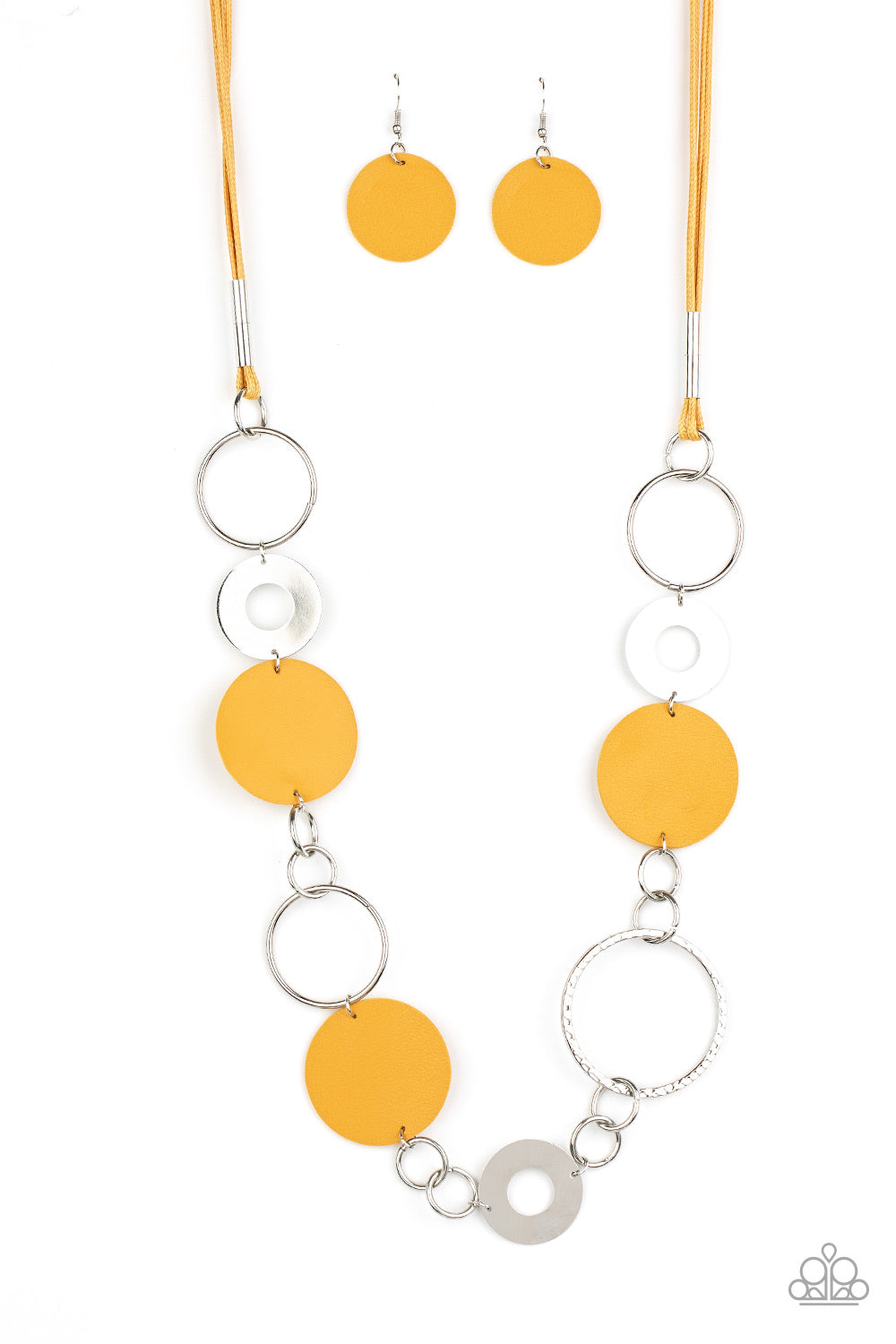 Sooner Or LEATHER Yellow Necklace