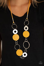 Load image into Gallery viewer, Sooner Or LEATHER Yellow Necklace