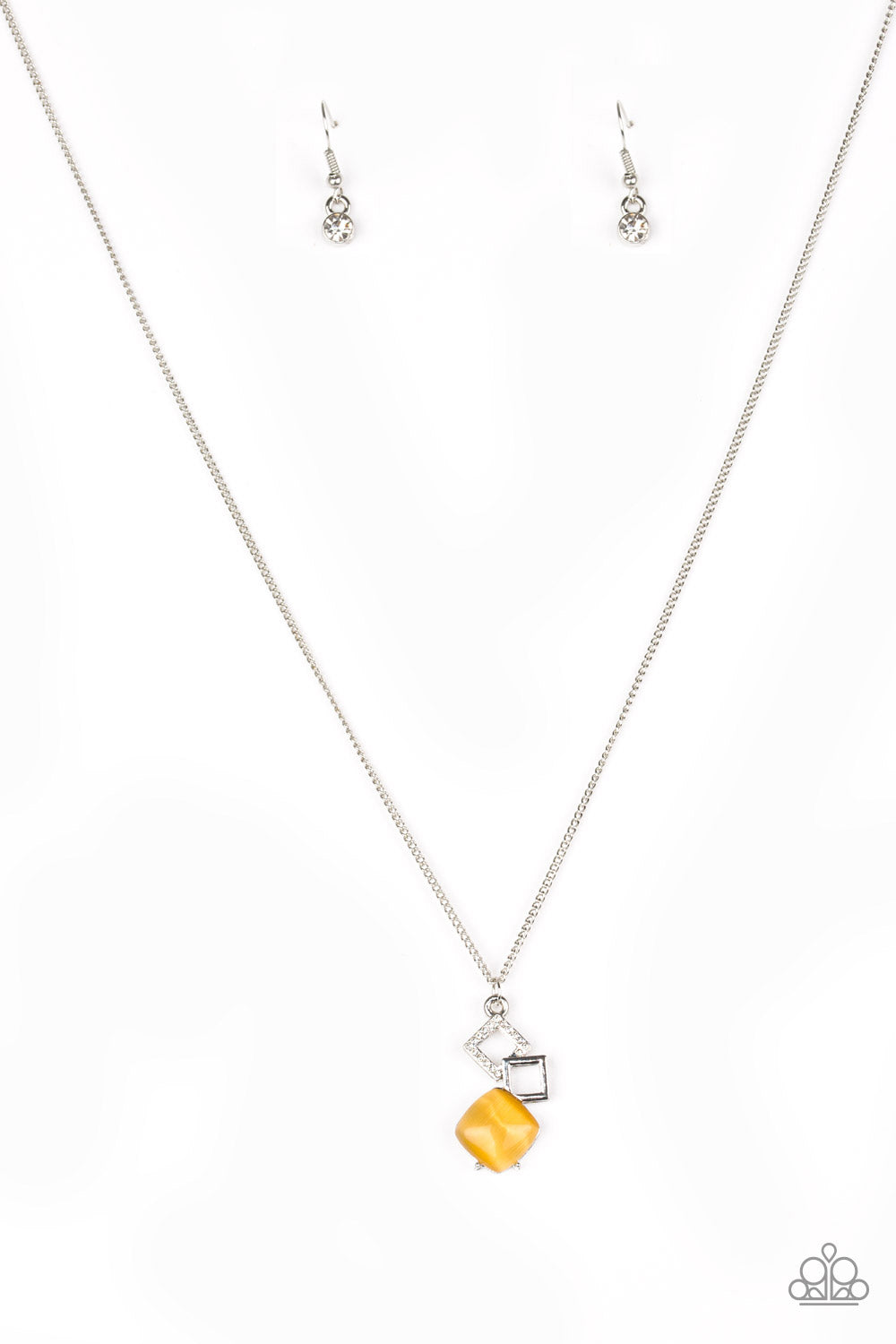 Stylishly Square Yellow Necklace