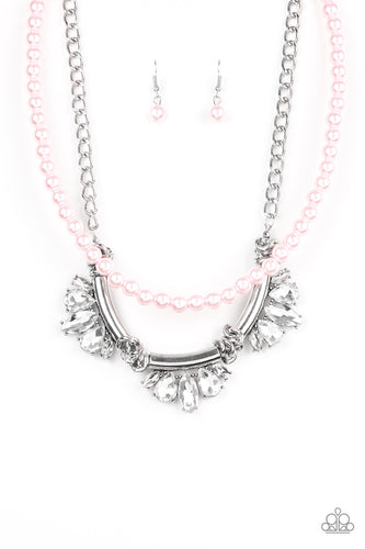 Bow Before the Queen Pink Necklace
