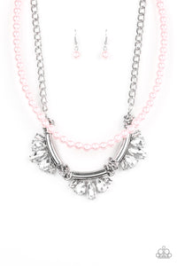Bow Before the Queen Pink Necklace