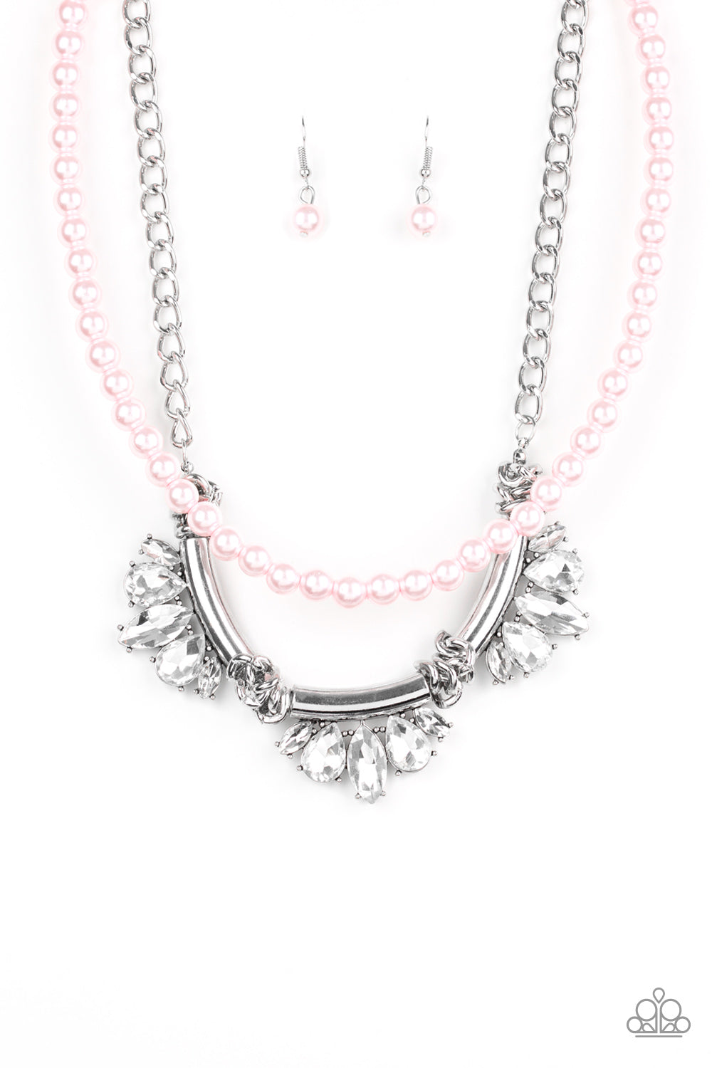 Bow Before the Queen Pink Necklace