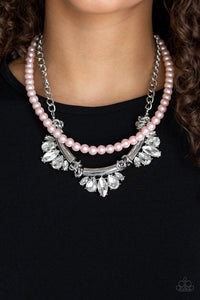 Bow Before the Queen Pink Necklace