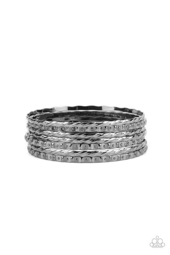Back-To-Back Stacks Black Bracelet