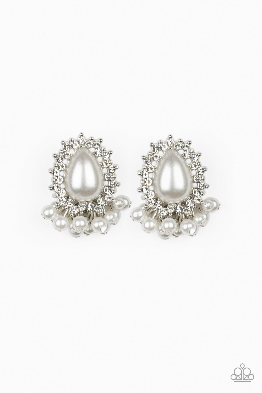 Castle Cameo White Earring