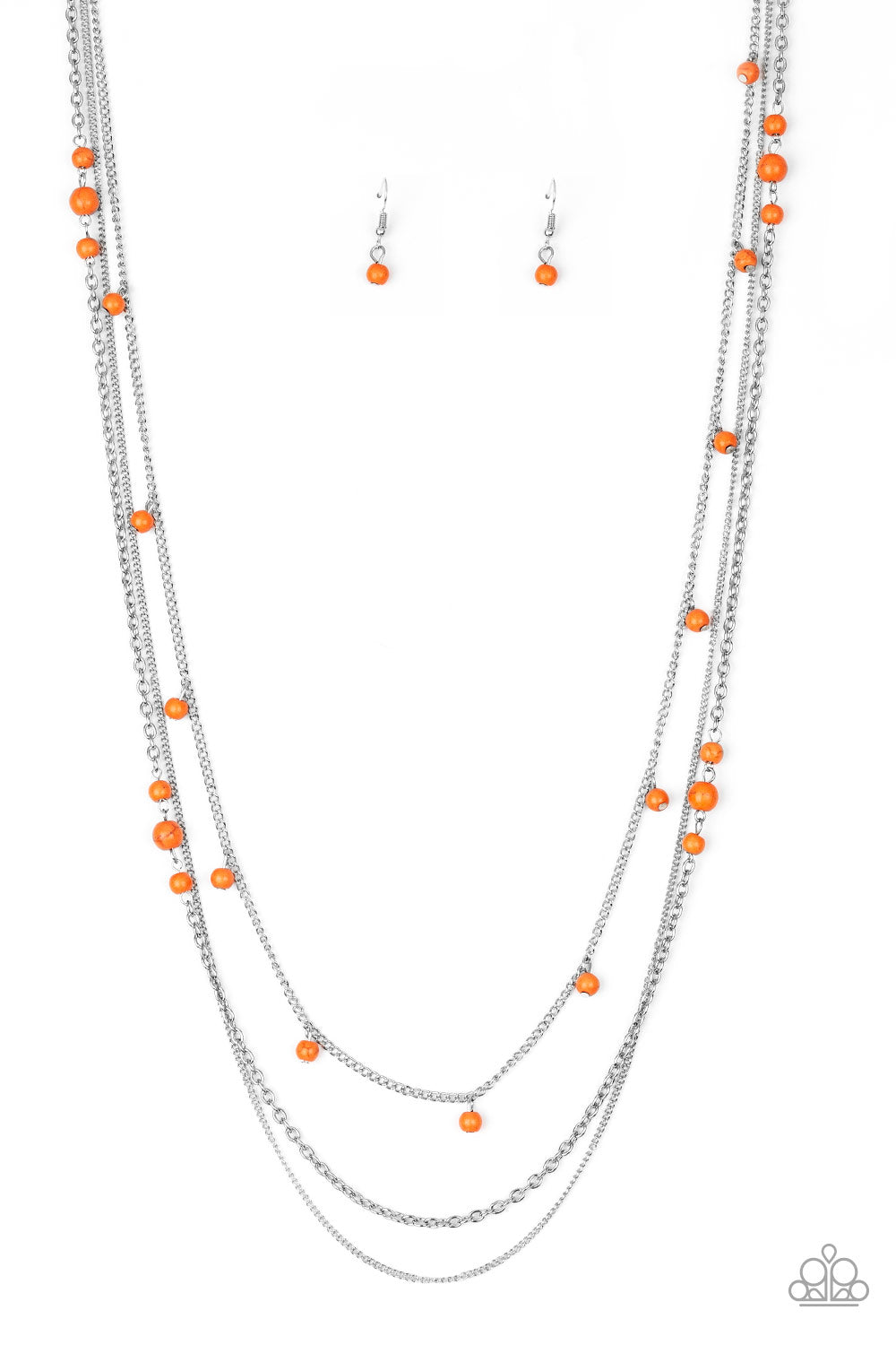 Laying The Groundwork Orange Necklace