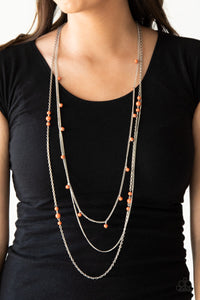 Laying The Groundwork Orange Necklace