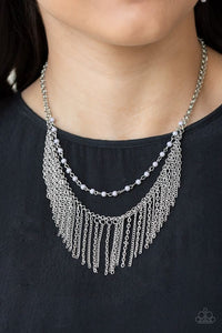 Fierce In Fringe Silver Necklace