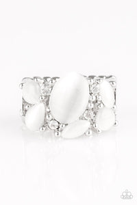 Modern Moonwalk White Ring