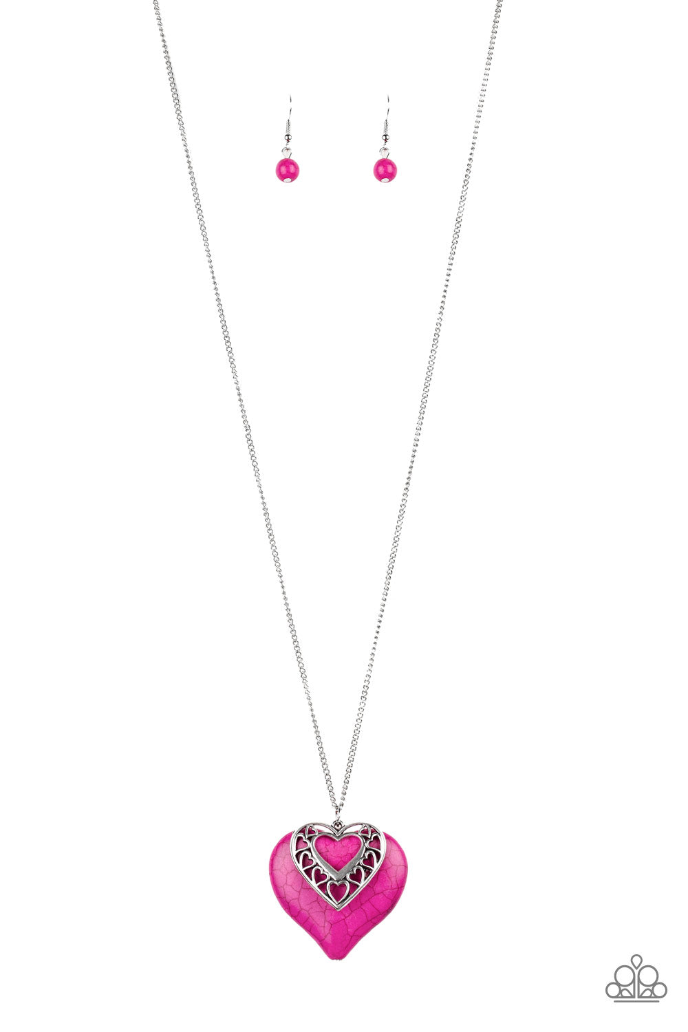 Southern Heart Pink Necklace