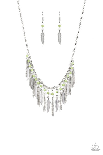 Feathered Ferocity Green Necklace