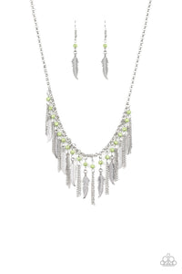 Feathered Ferocity Green Necklace