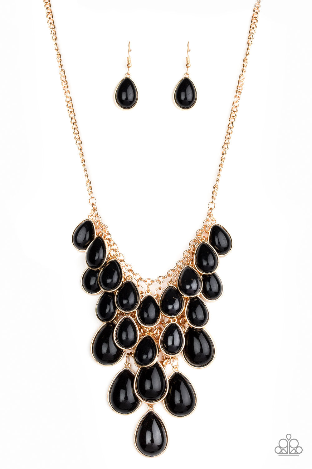 Shop Til You TEARDROP Black Necklace
