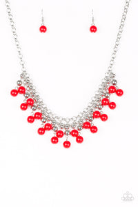 Friday Night Fringe Red Necklace