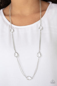 Teardrop Timelessness White Necklace