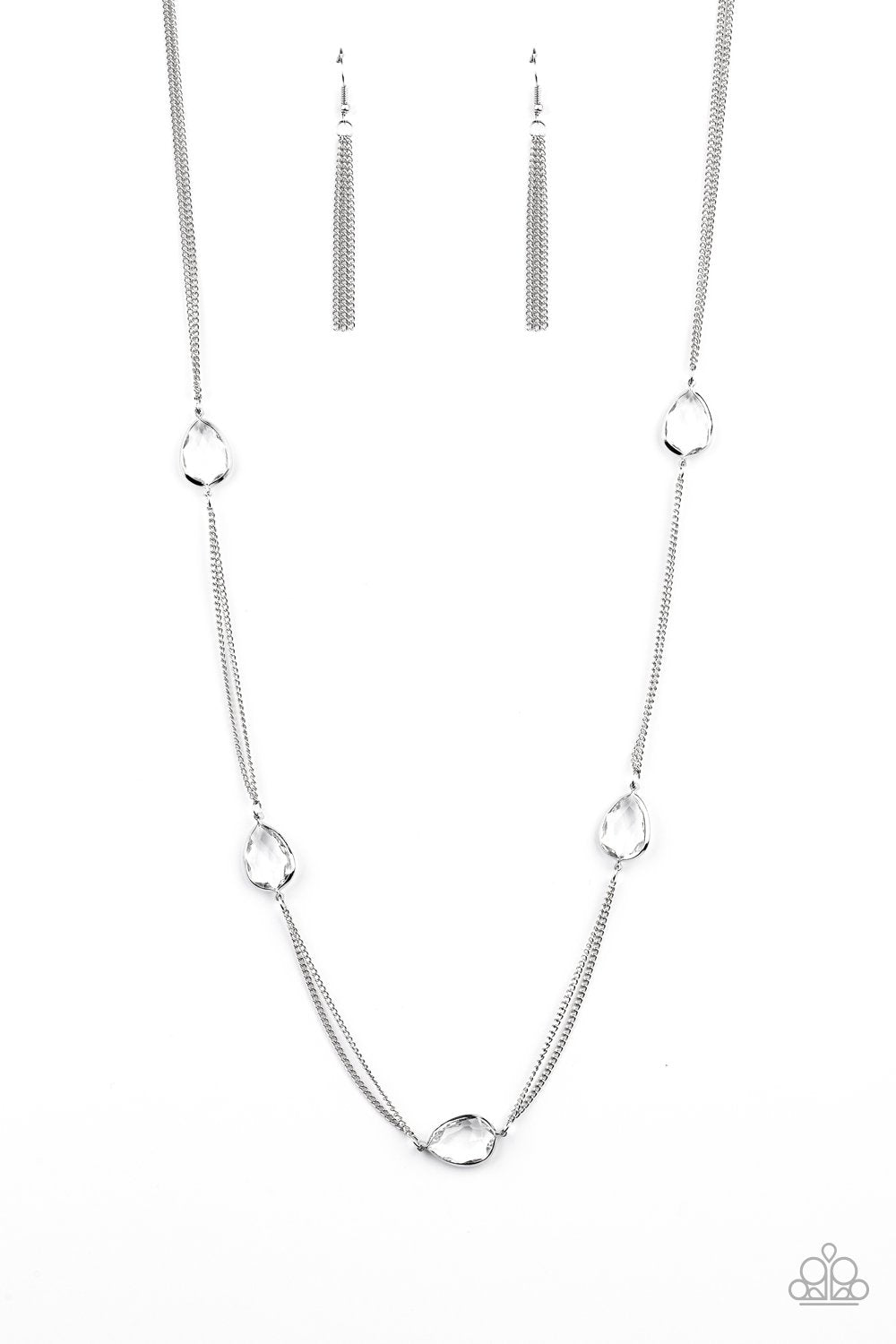 Teardrop Timelessness White Necklace