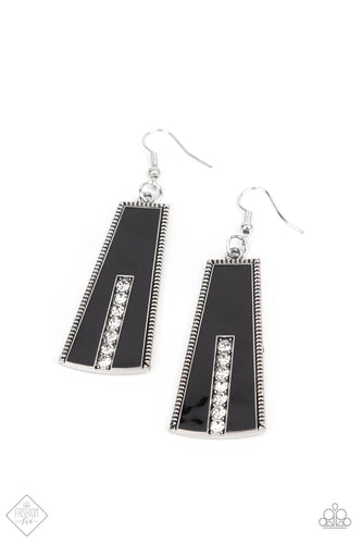 Demandingly Deco Black Earring