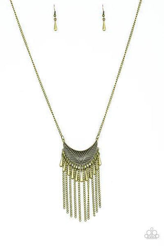 Happy Is The Huntress Brass Necklace